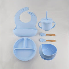 Baby Silicone Tableware 6pcs Set Divided Dinner Plate