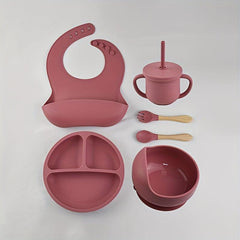 Baby Silicone Tableware 6pcs Set Divided Dinner Plate