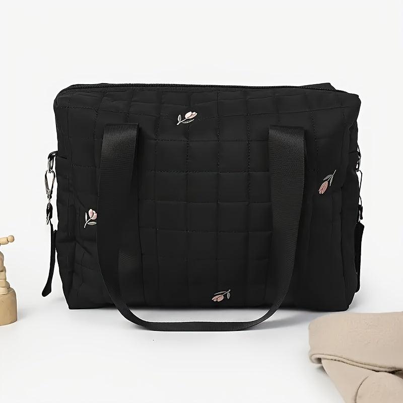 Embroidered Polyester Mom Bag w/ Tulip Stroller Carrying Bag