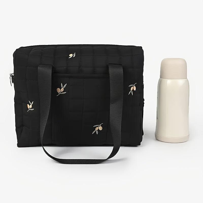 Embroidered Polyester Mom Bag w/ Tulip Stroller Carrying Bag