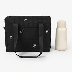 Embroidered Polyester Mom Bag w/ Tulip Stroller Carrying Bag