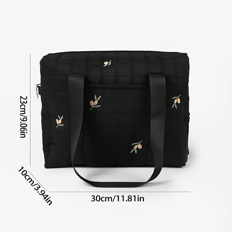 Embroidered Polyester Mom Bag w/ Tulip Stroller Carrying Bag