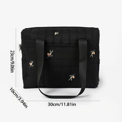 Embroidered Polyester Mom Bag w/ Tulip Stroller Carrying Bag