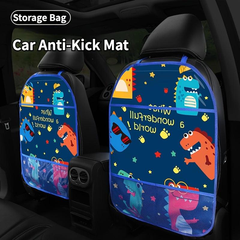 Space Themed Car Seat Back Protector with Storage Pockets