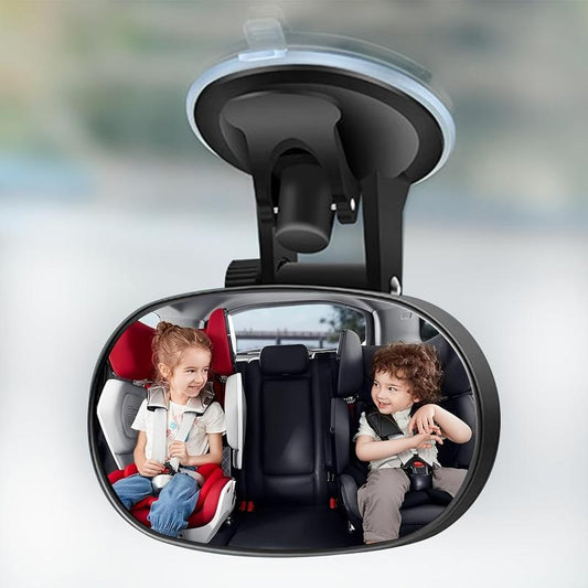 Universal Car Interior Rearview Mirror Wide Angle Clip-On for Safe Baby Viewing