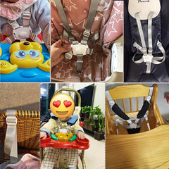 Adjustable 5 Point High Chair Safety Belt Gray Youngsters & Youngsters Seat