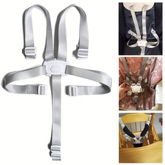 Adjustable 5 Point High Chair Safety Belt Gray Youngsters & Youngsters Seat