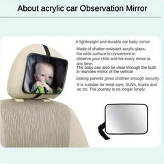 Adjustable Baby Car Mirror Wide View Headrest Mount