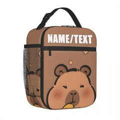 Personalized Capybara & Duck Print Lunch Tote Bag Insulated Lunch Box