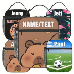 Personalized Capybara & Duck Print Lunch Tote Bag Insulated Lunch Box