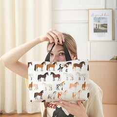 Pony Print Insulated Lunch Bag Leak Proof Reusable Lunch Box