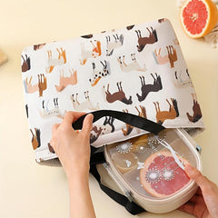 Pony Print Insulated Lunch Bag Leak Proof Reusable Lunch Box