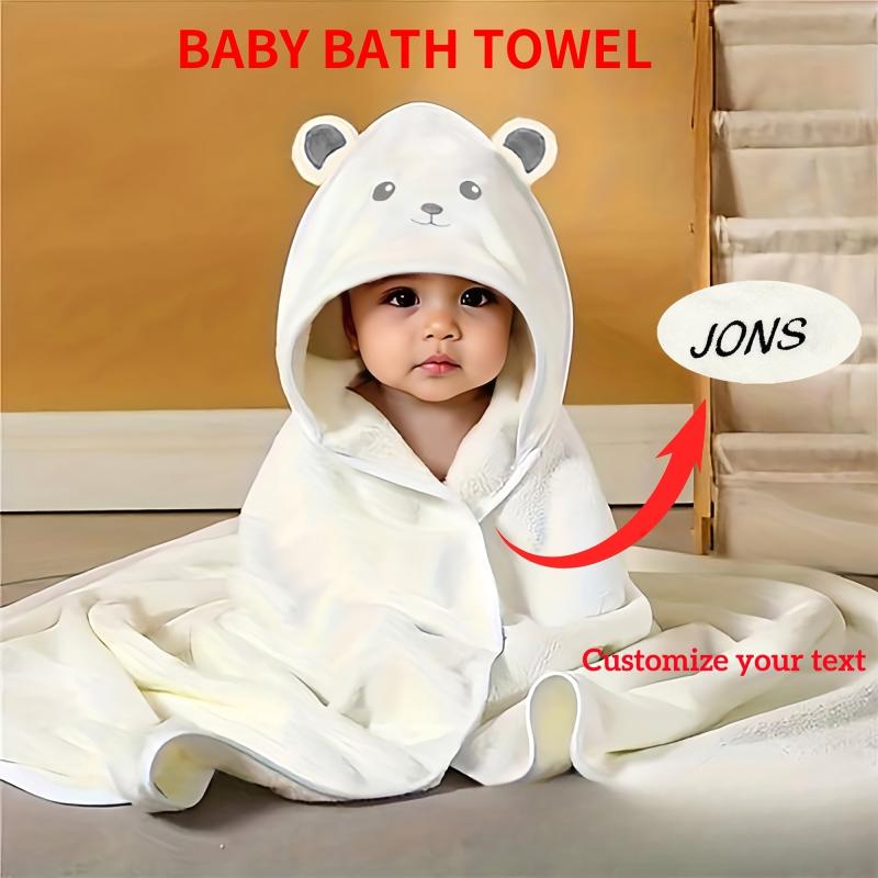 Personalized Koala Hooded Bath Towel Gray
