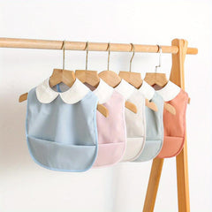 Waterproof Bib with Collar Sleeveless PU Feeding Apron