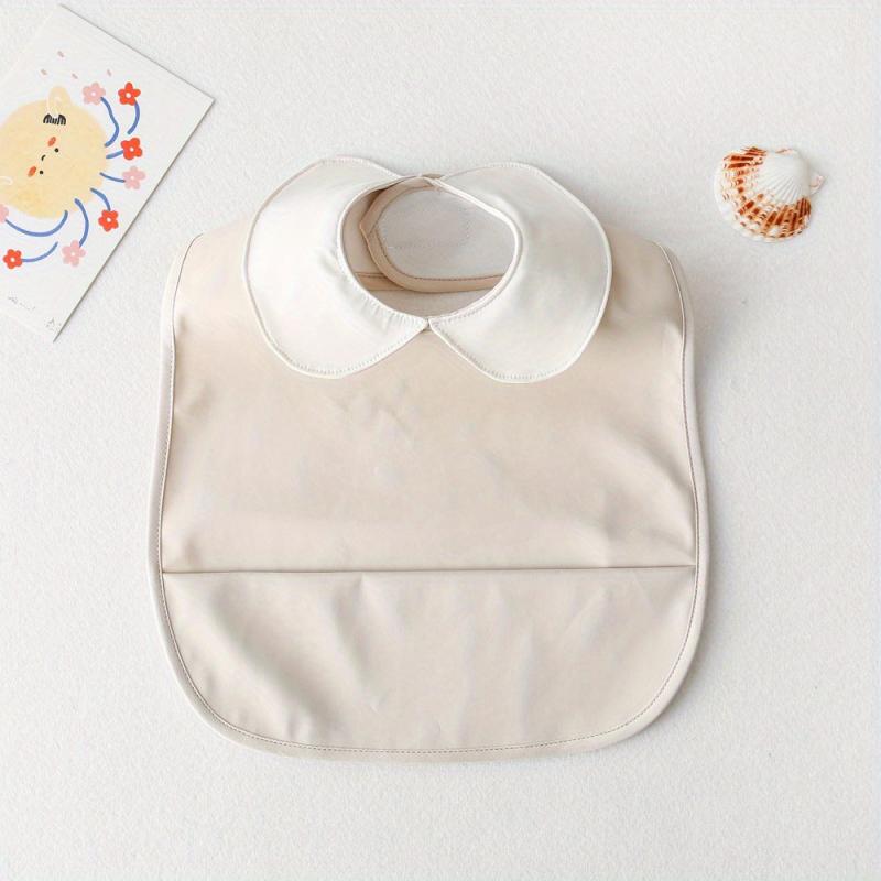 Waterproof Bib with Collar Sleeveless PU Feeding Apron