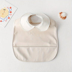 Waterproof Bib with Collar Sleeveless PU Feeding Apron