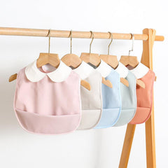 Waterproof Bib with Collar Sleeveless PU Feeding Apron