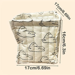 Rabbit Pattern Diaper Storage Basket Beige Organizer
