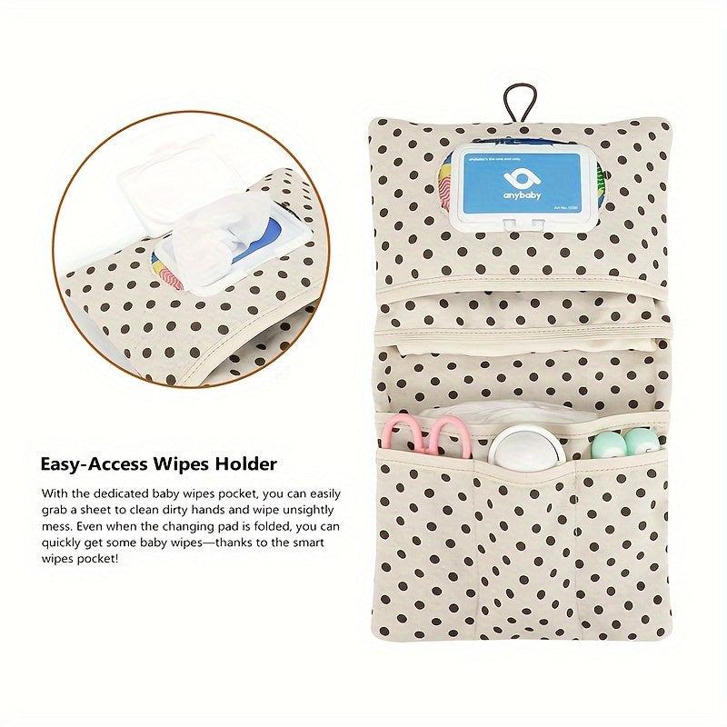 Portable Diaper Storage Bag with Wet Wipe Dispenser for Toddlers