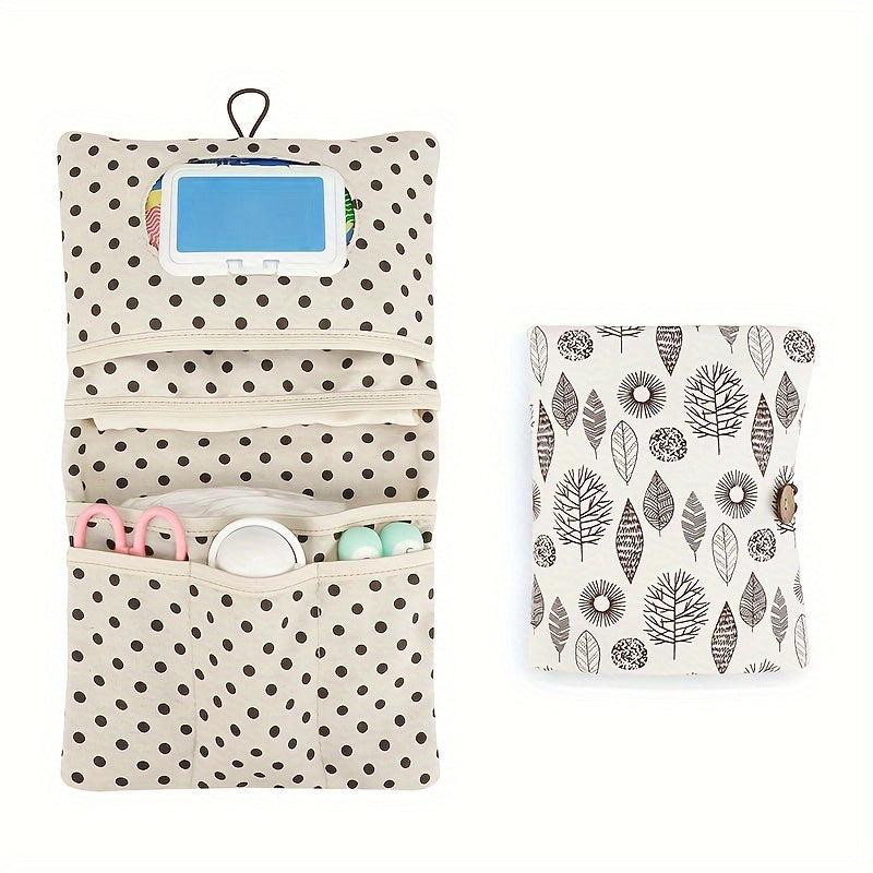 Portable Diaper Storage Bag with Wet Wipe Dispenser for Toddlers