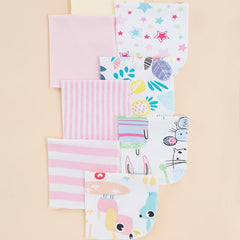 8pcs Soft Feeding Nursing Towels, Pastel Star & Floral Designs