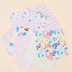 8pcs Soft Feeding Nursing Towels, Pastel Star & Floral Designs