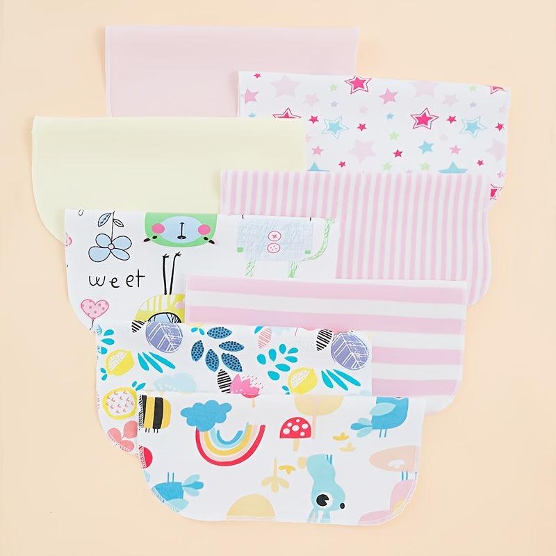 8pcs Soft Feeding Nursing Towels, Pastel Star & Floral Designs