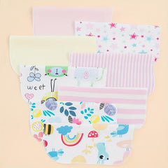 8pcs Soft Feeding Nursing Towels, Pastel Star & Floral Designs