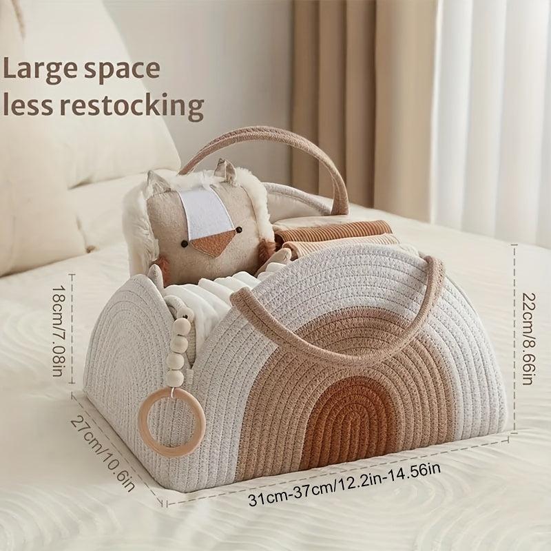 Large Woven Polyester Diaper Storage Bag
