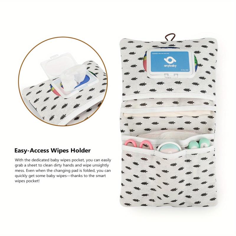 Portable Diaper Storage Bag with Wet Wipe Dispenser