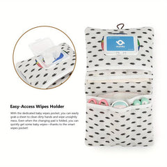 Portable Diaper Storage Bag with Wet Wipe Dispenser