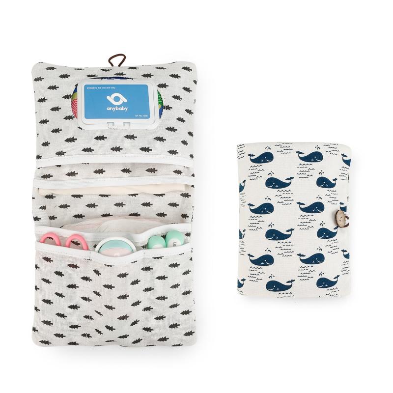 Portable Diaper Storage Bag with Wet Wipe Dispenser
