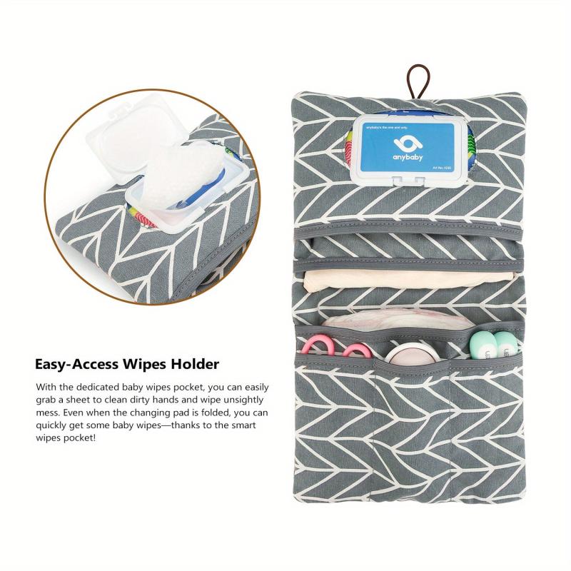 Portable Diaper Storage Bag with Wet Wipe Dispenser