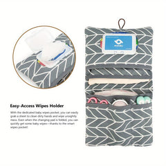 Portable Diaper Storage Bag with Wet Wipe Dispenser