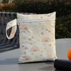 2pcs Reusable Wet Bag Set for Kids with Fun Sun & Cloud Designs