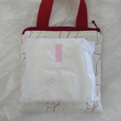 Adorable Bunny Print Diaper Changing Bag with Red Trim