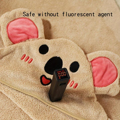 Microfiber Kids' Bath Towel Cloak with Koala Design