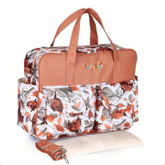 Floral Print Nylon Mommy & Kids Bag, Stylish Diaper Tote