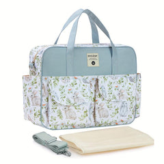 Floral Print Nylon Mommy & Kids Bag, Stylish Diaper Tote
