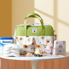Floral Print Nylon Mommy & Kids Bag, Stylish Diaper Tote