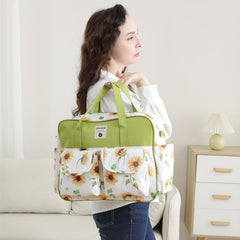 Floral Print Nylon Mommy & Kids Bag, Stylish Diaper Tote