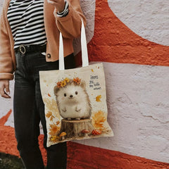 Autumn Hedgehog Canvas Tote Bag