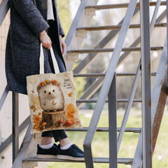 Autumn Hedgehog Canvas Tote Bag