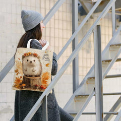 Autumn Hedgehog Canvas Tote Bag