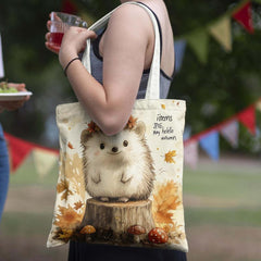 Autumn Hedgehog Canvas Tote Bag