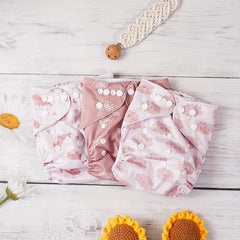 3pcs Reusable Washable Cloth Diapers for 3-15kg Mixed Colors Set