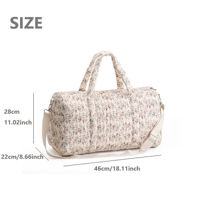 Floral Pattern Polyester Mommy Bag Diaper Organizer Tote