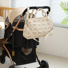Floral Pattern Polyester Mommy Bag Diaper Organizer Tote