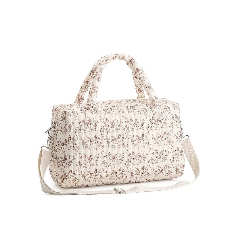 Floral Pattern Polyester Mommy Bag Diaper Organizer Tote