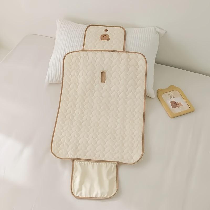 Bear Themed Portable Diaper Changing Pad with Bag